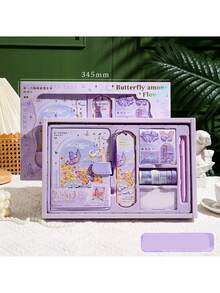 1 Set Dreamy Stationery Gift Box, Birthday Gift, Elegant Notebook & Pen Set, Student Planner Gift Set
