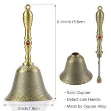 WSXC Super Loud Large Brass Hand Call Bell For Dinner Wedding Classroom  Meditation Gift For Bedridden Mom Seniors Teacher Bronze - Bronze - View 2