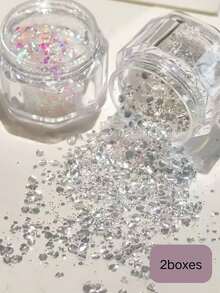 1/2 Box Flashing Sequins Nail Art Supplies, Mixed Thin Glitter Decorations, Trending Nail Jewelry, Nail DIY Shiny Decor Accessories Set, Nail Art Decoration Materials For Daily Nail Decoration - Multicolor - View 6