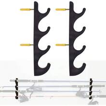 Horizontal Fishing Rod Storage Rack Hold 4 Fishing Rods Screws - No Fishing Rod - negro - - Ver 2