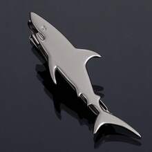 1 Pcs Tie Clip Personalityd Men'S Suit Glasses Pen Shaped Silver Creative Tableware Shark Collar Clip Accessory Gift - cá heo - Xem 4