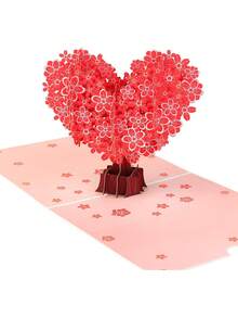 1 Thiệp Valentine 3D Pop Up kèm phong bì, Thiệp sinh nhật hình cây tình yêu, Thiệp 3D Pop Up dành cho cặp đôi đang yêu, chú rể, cô dâu, đám cưới, sinh nhật, mẹ. - Nhiều màu - Xem 1