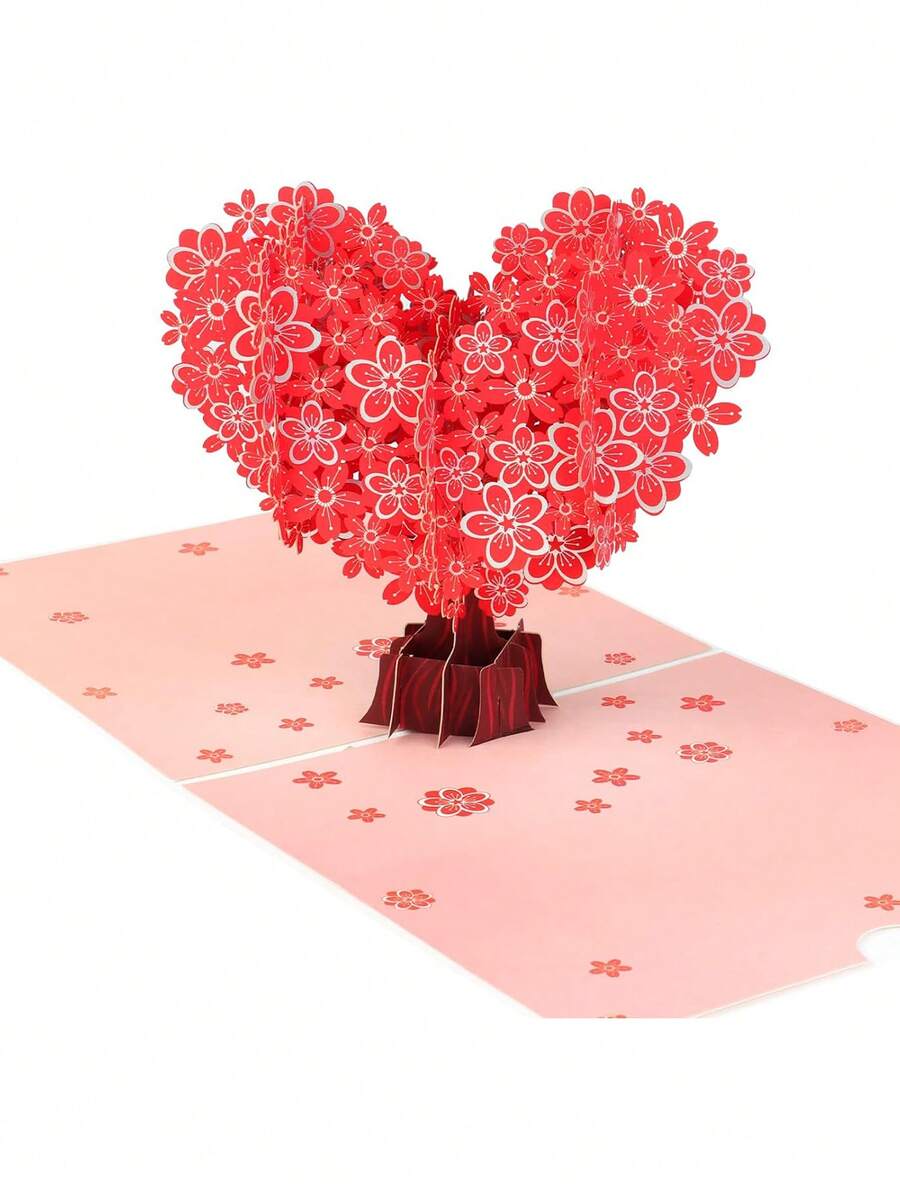 1 Thiệp Valentine 3D Pop Up kèm phong bì, Thiệp sinh nhật hình cây tình yêu, Thiệp 3D Pop Up dành cho cặp đôi đang yêu, chú rể, cô dâu, đám cưới, sinh nhật, mẹ. - Nhiều màu - Xem 1