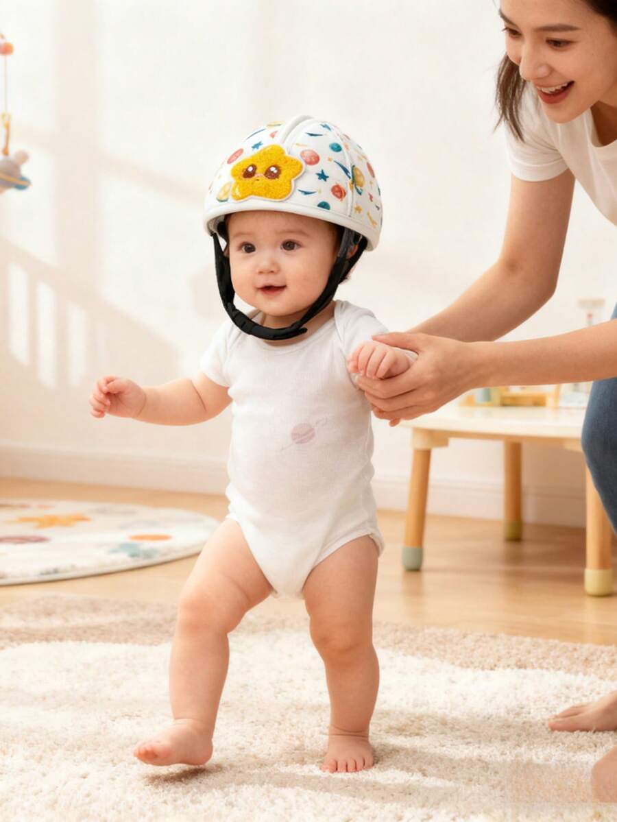 Soft Cartoon Pattern Baby Helmet, Suitable For Crawling And Walking At 7-24 Months - A Lightweight Baby Helmet That Grows With The Baby (Head About 40-52 Centimeters)