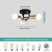 3-Light E27 Branch Pendant Light, Modern Minimalist Design For Bedroom, Dining Room, Kitchen, Closet, Staircase, Bathroom, Balcony, Hallway (Bulbs Not Included) - one-size - View 11