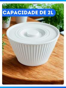 Tigela De 2L Com Tampa - Cinza - Visão 6