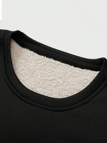 Women's Outdoor Sports Thermal Lined Thick Pullover Sweatshirt, Windproof And Warm, Suitable For Outdoor Activities And Outings In Autumn And Winter Black - Black - View 8