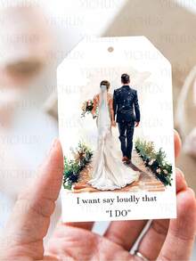 20pcs Elegant Wedding Favor Tags, 2.7*1.6 Inch With Artificial Linen Rope, Wedding Paper Tags, Tags With String Invitations, Engagement And Wedding Gift Decoration, Gift Box Decor Cards And Celebration