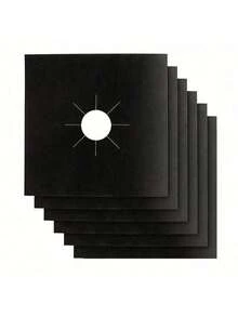 1/4/8/12片装燃气灶炉头保护垫，不粘可重复使用燃气灶保护垫，0.1毫米厚黑色不粘易清洁垫，耐热可裁剪炉头保护垫，易于清洁，适用于烹饪、燃气灶、厨房用具、家居用品、厨房配件 - 彩色 - 查看 3