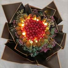 10/20张金色边缘果冻膜花束包装纸 - 节日七夕情人节设计，防水夜光棒棒糖花朵，非常适合花束、礼品包装和特殊场合 - 彩色 - 查看 5