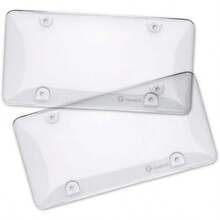 ZONETECH Clear License Plate Shields - 2-Pack Novelty/License Plate Clear Bubble Shields - Transparente - Ver 1