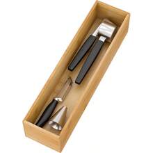 WSXC Bamboo Kitchen Drawer Organizer Wooden Storage Box For Utensil Organizer Silverware Tray Cutlery Holder Flatware Containers - Multi-Use Deep Drawer Dividers Organizer For Bathroom Jewelry 12"3"2.5" - 竹子 - 查看 1