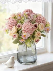 1pc 10.62 Inch Romantic Artificial Ball Chrysanthemum Rose Faux Plant Plastic Centerpiece Bridal Bouquet, Suitable For Spring/Autumn Wedding Vase Arrangement, Can Be Used For Mother's Day/Father's Day/Holiday Birthday/Party Decoration/Wedding/Room/Home/Kitchen/Bedroom/Living Room/Dining Table Decoration/Bridal Bouquet/Outdoor Garden Decoration, Autumn Decoration, Birthday Party Decoration Material, New Year Gift, Valentine's Day Gift - Purple - View 8