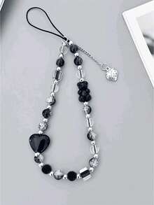 1 件黑草莓深黑色爱暗黑风格 Y2K 手机挂绳手机饰品兼容相机挂绳钥匙扣书包装饰服装配饰，神秘黑暗甜美酷热风格 Ins 风格礼物送给母亲、家人、朋友、生日、节日手机链