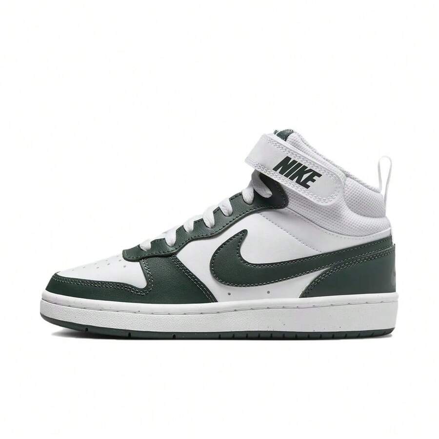 Nike Youth COURT BOROUGH MID 2 (GS) Casual Mid-Top Sneakers CD7782-119 - White Green - View 1