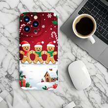 1PC Phone Case ,  Gingerbread Men Snowflakes Candy Canes Gift Boxes , Stylish Phone Case, Phone Decoration, All-around Lens Protection, Creative Small Gift, Funny Gift for Boys and Girls - Negro - Ver 6
