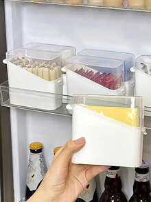 1/2pcs Minimalist Transparent Plastic Cheese Storage Box With Lid, Food Preservation Container, Multifunctional For Kitchen, Office, Refrigerator, Coffee, Tea, Food Storage, Home Decor, Kitchen Supplies, Father's Day, New Year, Summer, Back To School Gift - Multicolor - View 7