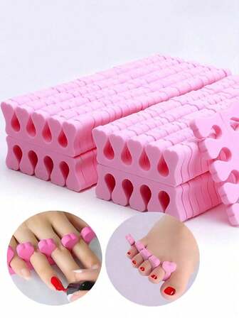 100pcs Pink Foam Toe Separators - For Manicure, Pedicure And Nail Art, Odorless Nail Polish Accessories, Comfortable Foam Finger Separators, Back To School Gift