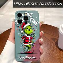 1PC Phone Case ,   Christmas Santa Lights Text , Stylish Phone Case, Phone Decoration, All-around Lens Protection, Creative Small Gift, Funny Gift for Boys and Girls - Negro - Ver 4