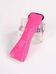 Portable Cutlery Organizer Bag Utensil Bags With Zipper Leak Proof Fabric Cutlery Pouches Reusable Flatware Storage Pocket For Forks Spoons Knives And Chopsticks For Men Women Perfect For Outdoor Travel Camping Picnic School Home Office Insulated Lunch Box Bag Camping Picnic Essentials Accessories - Multicolor - View 16