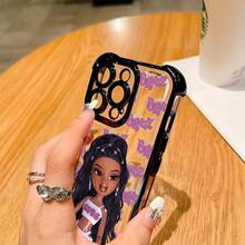 Funda para iPhone: Diseño de Moda  para iPhone 16 15 14 13 12 11 Pro Max X XR XSMAX 8 7 Plus, Cubierta Trasera Suave Transparente Anticaídas - Color 1 - Ver 4