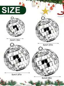 10pcs,Mini Disco Mirror Ball Decorations - Plastic Reflective Silver Decorative Pendants, Mirror Ball Reflective Glass Ball, Home Hanging Decorations - Suitable For Disco Theme Party Background, Holiday Decorations Wedding Table Decorations, Christmas Tree Decorations, Christmas Decoration Balls, Halloween Decorations