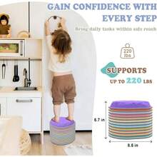 Piedras de paso para nios, 8/12 piezas de piedras de equilibrio para nios pequeos, juguetes sensoriales antideslizantes para carreras de obstculos para interiores y exteriores, desarrollo de - Macarrones oscuros (12 piezas) - Ver 6