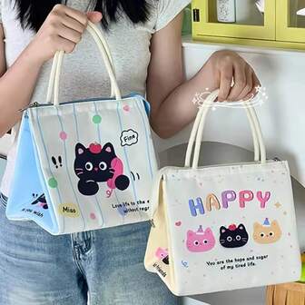 Bolsa de almuerzo aislada elegante y linda, bolsa térmica de aluminio con gran capacidad para trabajadores de oficina y estudiantes