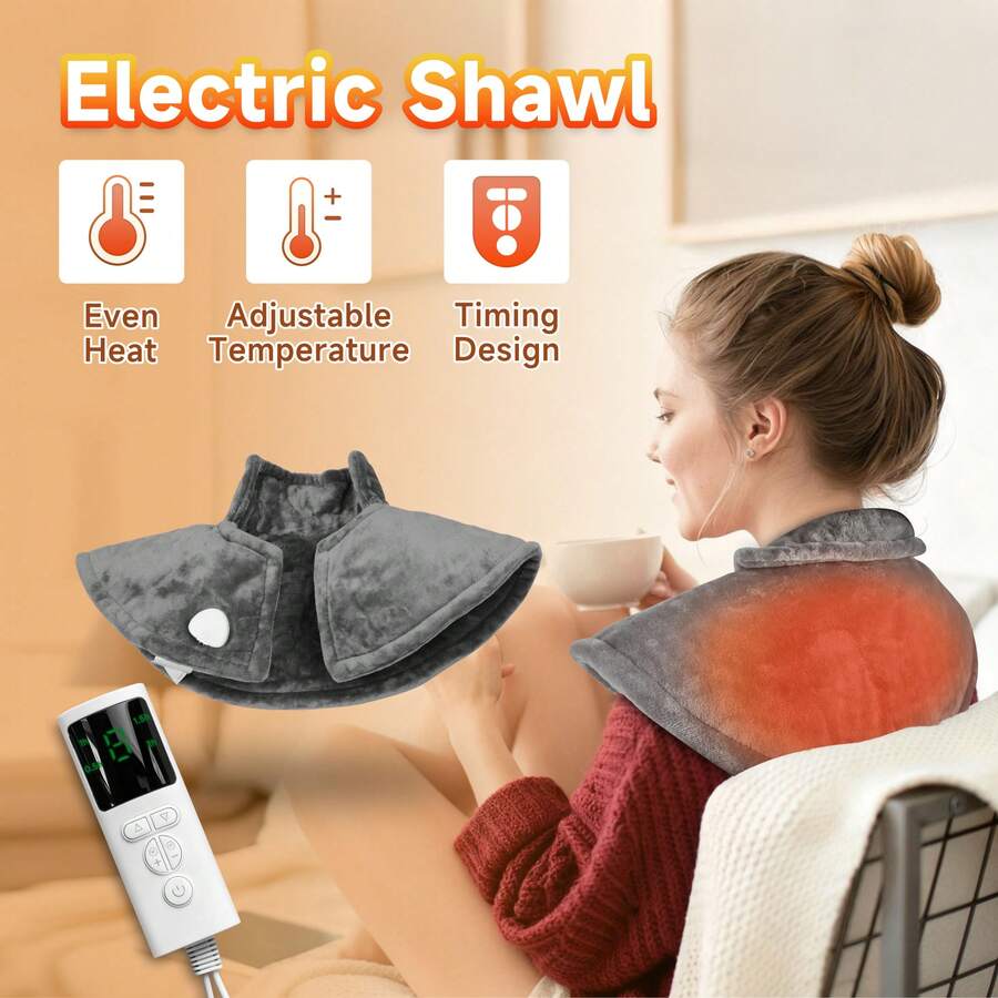 Ergonomic Heated Shawl For Office, Winter Shoulder & Neck Warmth Device, Thoughtful Holiday Gift For Parents - Warm Body Tool - Xem 1
