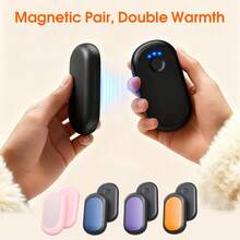 2 件装可充电暖手宝，快速加热，3 种可调节模式，便携式磁性电暖手宝，可保暖 6 小时，双面口袋加热 - 非常适合户外活动以及送给女性和男性的冬季礼物 - 彩色 - 查看 12