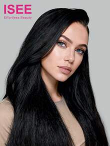 ISEE Hair Wear Go Half Wig 3 In 1 Half Wig Elastic Drawstring Seamless Flip Over InvisiFit Strap Wig Kinky Straight False Scalp 180% Density 14-16 Bob Inch 18-28 Inch Unprocessed Human Wig Hair - SNatural - View 4