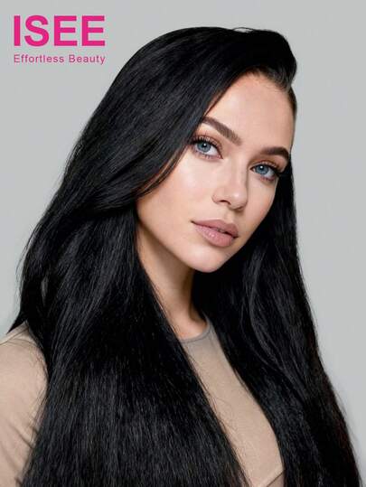 ISEE Hair Wear Go Half Wig 3 In 1 Half Wig Elastic Drawstring Seamless Flip Over InvisiFit Strap Wig Kinky Straight False Scalp No Glue No Lace Wear Go 180% Density 14-16 Bob Inch 18-28 Inch Long Hair Unprocessed Human Wig Hair Natural Color Vacay Vibes Active Energy Travel Essential Holiday Outfits Bridesmaid Gifts Accessories