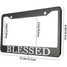oFloral  Aluminum Alloy License Plate Frame White Letters Black Applicable to US Standard Car Metal Car Tag Frame Funny Front Clear License Plate Cover Holder for Women Men 1 Pack - ZY61 - Ver 2