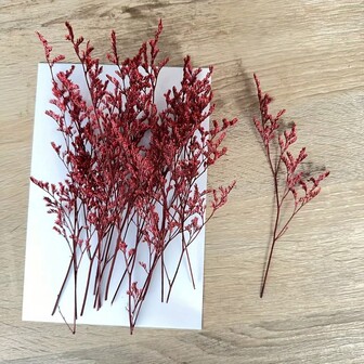 25/100pcs Realistic Red Dried Flowers - Mini Sturdy Stems With Foliage, Lifelike Faux Roses & Blossoms For Wedding Centerpieces, DIY Crafts, Christmas, Halloween, Easter - Bulk Fake Flowers For Arrangements & Party