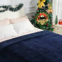 Warm Weighted Blanket, Fleece Sherpa Flannel Throw Heavy Blanket With 7-Layer Design - 藏蓝色 - 查看 6