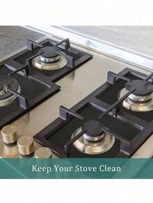 2/4/12片装黑色燃气灶防油垫，可水洗清洁垫，灶台表面保护垫，耐油耐热垫，材质为燃气灶垫，适用于家用燃气灶 - 彩色 - 查看 4