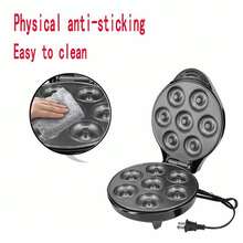 Donut Maker Machine Makes 7 Doughnuts High Power Mini Donut Machine for Breakfast Snacks Desserts Black - Negro - Ver 4