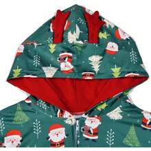 Conjunto de pijama a juego para la familia, con capucha, lindo estampado, Navidad, ropa de dormir con cierre, Beb, 3 - 6 Months - inicial - Ver 3