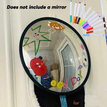 1 Pezzo Specchio da parete rotondo decorativo artistico - Specchio orizzontale a lunghezza intera montato a parete, cornice in plastica, senza alimentazione elettrica | Accessorio decorativo per la casa, specchio portatile, adatto per decorazione di pareti di soggiorno, camera da letto, corridoio, bagno, specchio per selfie per provare vestiti, decorazione della stanza.