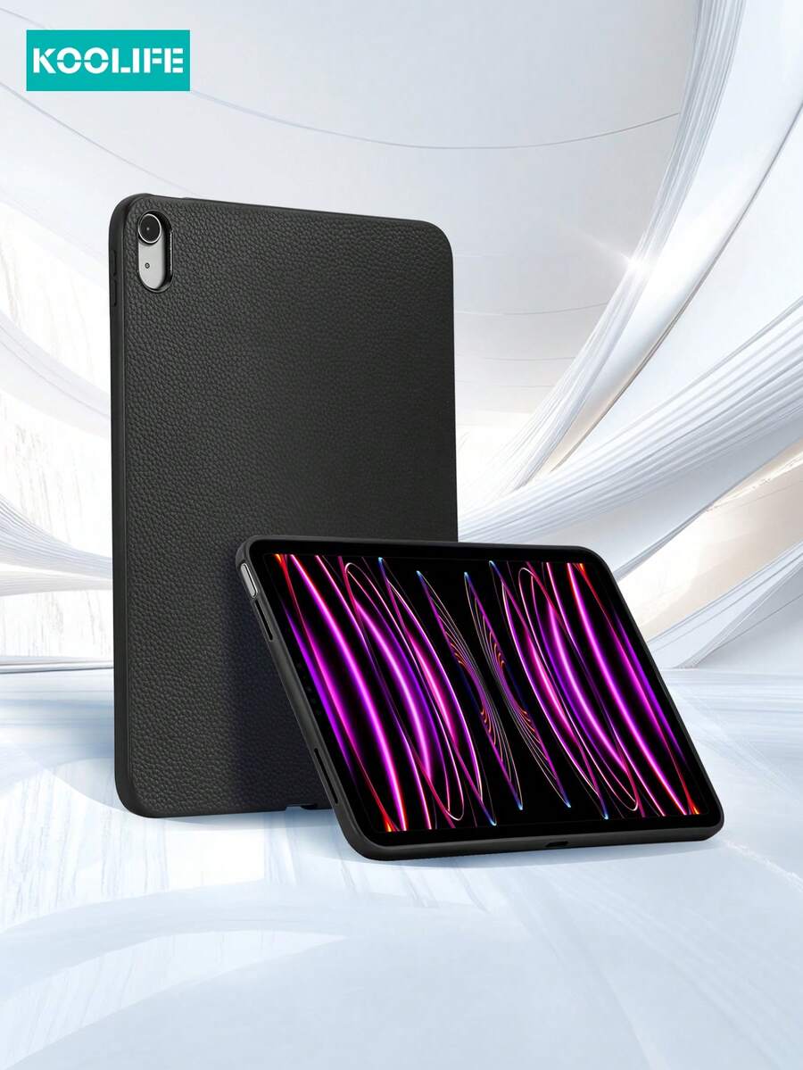 حافظة واقية بملمس جلدي من Koolife، لون أحادي متوافق مع iPad 9.7/10.2/10.5/Air 4/Air 5/10th/10.9/Pro 11 بوصة/Air 11 (M2)/Air 13 (M2)/Pro 11 (M4)/Pro 13 (M4) 2024 12.9 بوصة/iPad Air 13 (M3 2025)/iPad Air 11 بوصة (M3) 2025/iPad (A16) 11 بوصة الجيل 11 موديلات 2025 - الأسود - مشاهدة 1