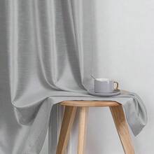 Chyhomenyc Uptown Faux Silk Light Grey Curtains 63 Inch Length 2 Panels Set For Bedroom, Light Filtering Shiny Soft Fabric Rod Pocket Window Drapes For Living Room, 40Wx63L Inches, 2 Panels,Grey40inchWx63inchLPackof2 - 灰色40吋寬x63吋長2個裝 - 查看 5