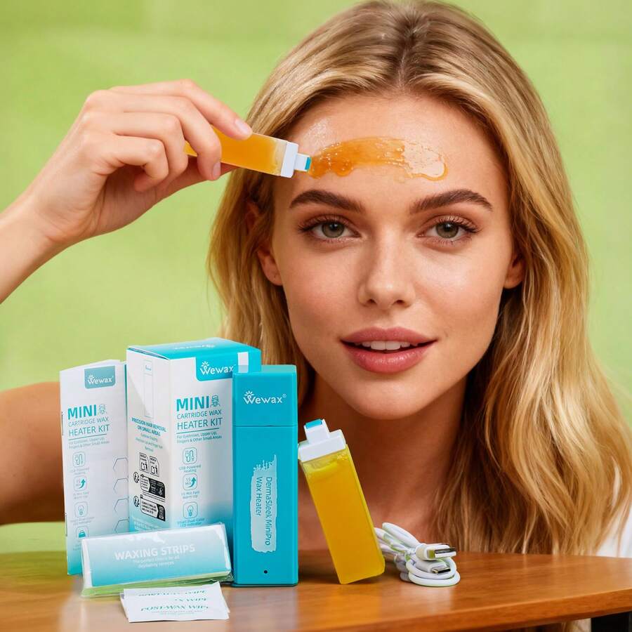 WEKAX迷你蜡加热器 - 精准加热蜡，适用于唇部及小面积脱毛，家用盒式蜡系统 - 彩色 - 查看 1