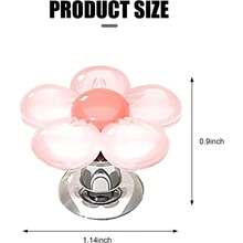 1 Self-Adhesive Flower-Shaped Car Start Button Protective Cover, Designed With 3D Petals And Glossy Resin Material - Suitable For Most Car Models' Push-Start/Shutdown Protective Cover, Easy Peel And Stick Installation (Pink Version) - Decorative Dashboard Accessory - Pink - View 2
