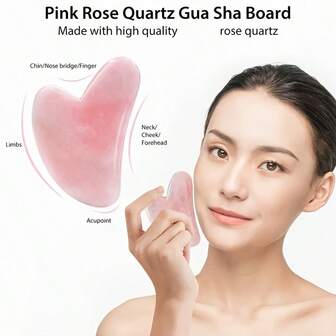1 Set Quartz Massage Roller (1 Gua Sha Board, 1 Facial Roller) - Suitable For Massaging Face, Eye Area, Neck And Legs, Featuring No Electricity, Portable, Multi-Scene Use, Christmas Gift