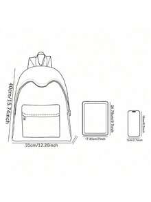 Mochilas con bolsillo bordado personalizado, mochilas universitarias personalizadas, mochilas de viaje, mochilas escolares, bolsas de computadora, mochilas personalizadas, moda casual - Multicolor - Ver 6