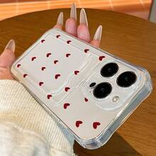 Funda a prueba de golpes Funda para teléfono - Una funda protectora diseñada para la serie  16, con un soporte para tarjetas y la capacidad de insertar tarjetas y fotos. También es compatible con los modelos de  15, 14, 13, 12 y 11, e incluye una funda transparente suave, ligera, delgada y a prueba de golpes. - 1 pieza - Ver 7