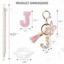 SLAWLetter Owala Accessories For Water Bottle 24oz 32oz 40oz With Cute Initial Charm And Handle Strap - 粉色 - 查看 6
