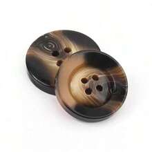 20 piezas de botones redondos de resina, color marrón, botones redondos de 4 agujeros, suministros de artesanía decorativa, suministros de costura y tejido de resina. (Tamaño: 1,5 cm/0,59 in, 2,1 cm/0,82 in, 2,5 cm/0,98 in)