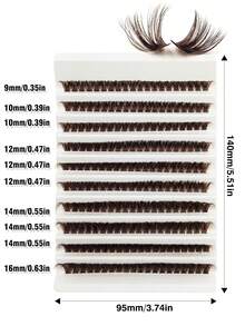 Rikuaild 200pcs D-Curl Fluffy Light Brown Individual Lashes, 80D-Curl Coffee Color Mixed Length 9-16mm, Soft & Lightweight Natural Material, Suitable For Daily, Wedding, Date, Party, Music Festival Makeup. Lash Clusters, Individual Lashes, False Lashes - D - View 10