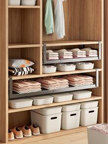 1 pieza Organizador de armario metálico ajustable, disponible en 2 tamaños, estantería de almacenamiento de cocina expandible para frascos de especias y condimentos, estante colgante debajo del gabinete con estantes escalonados, organizador de cocina, accesorio de cocina, estante de especias - Multicolor - Ver 6